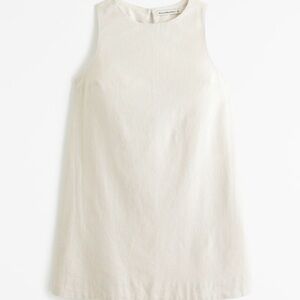 BRAND NEW: High-Neck Linen-Blend Mini Dress